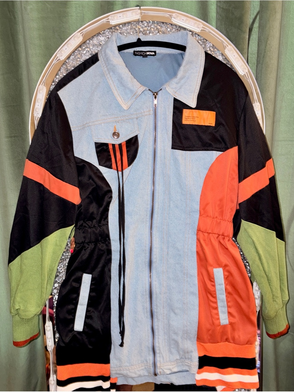 Colorblock Denim Mini Dress